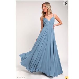 A line slate blue dress